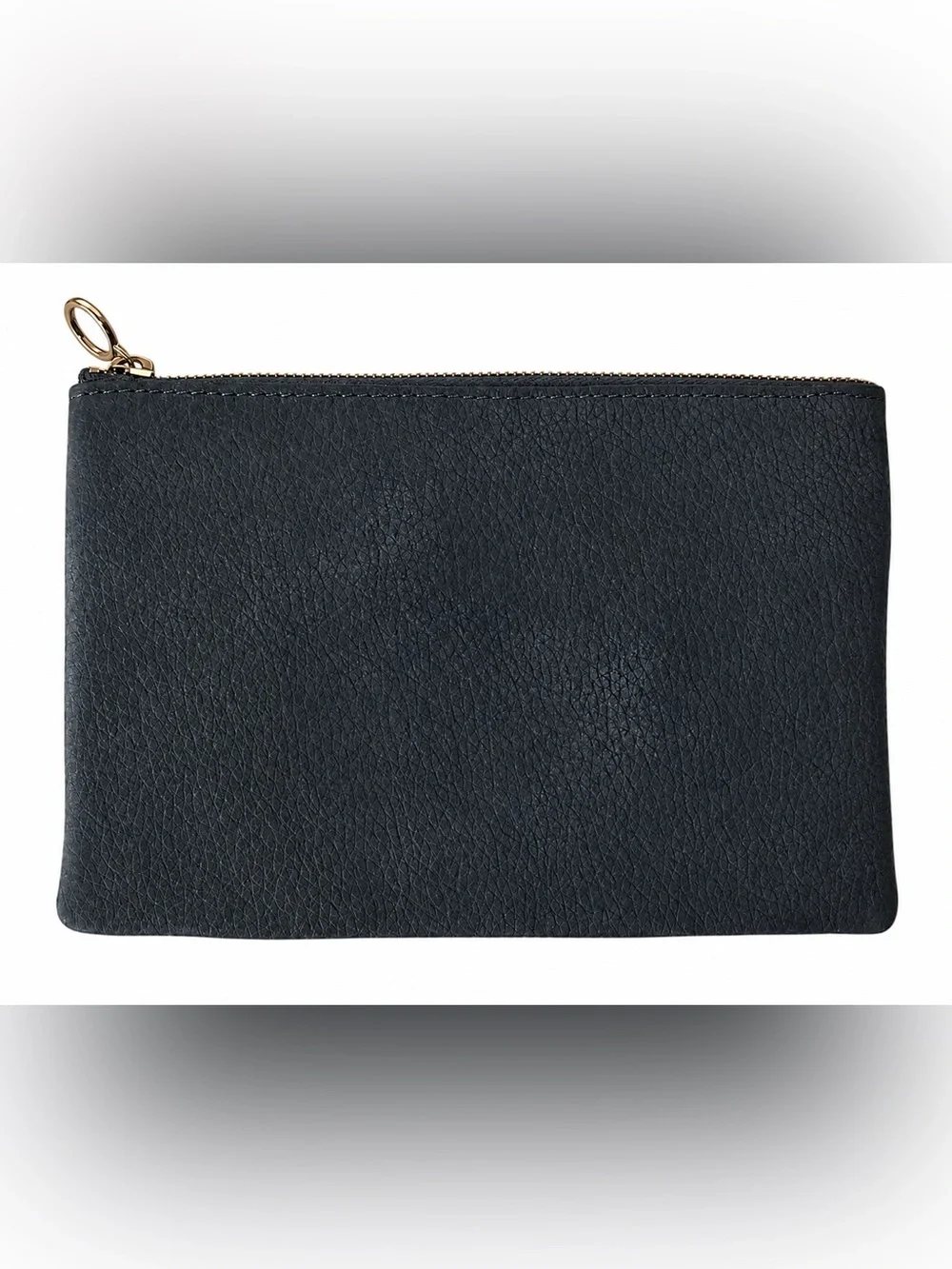 Madewell Black Distressed Leather Zip Pouch Clutch Wallet Organizer OS NWT